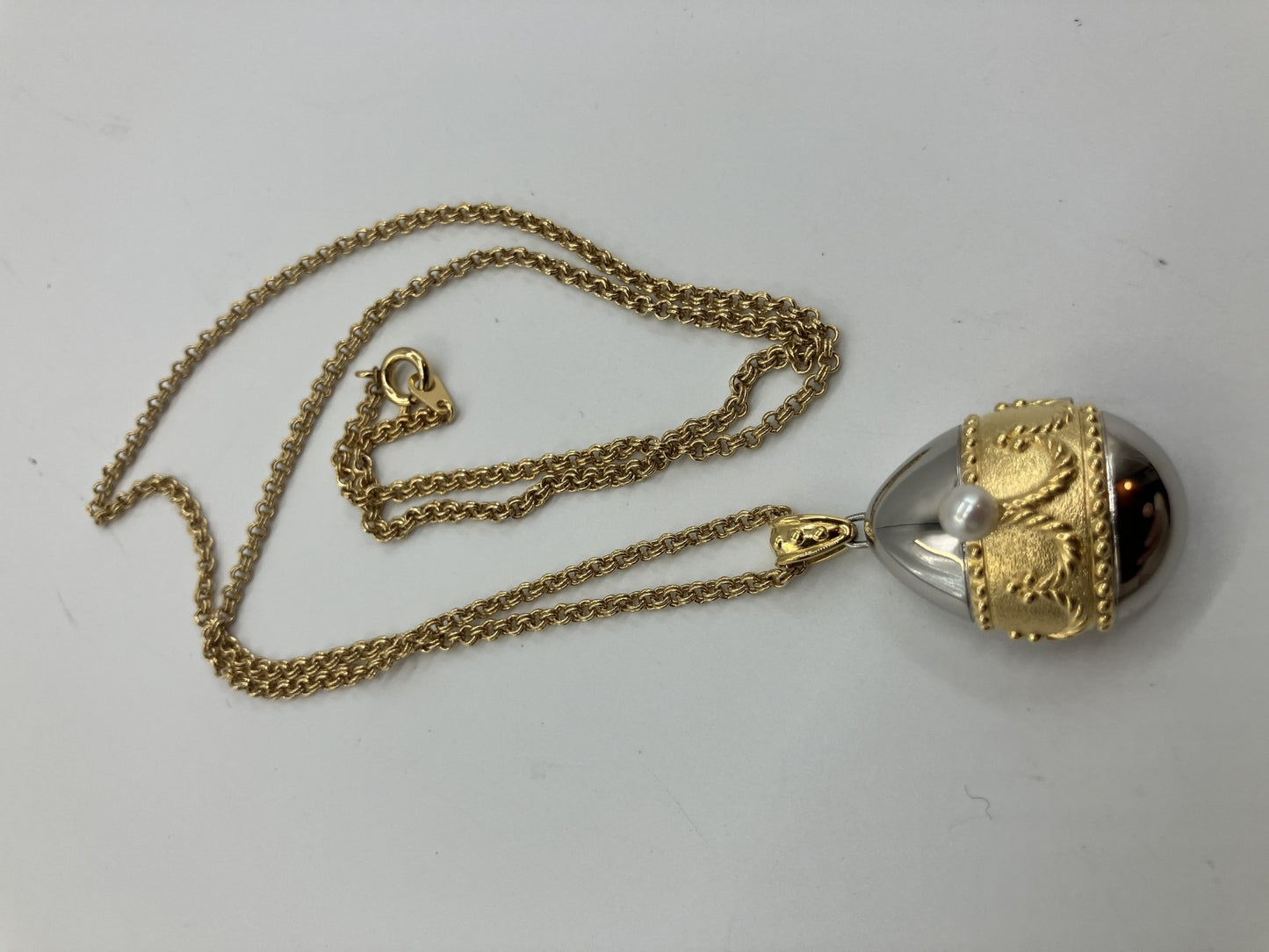 TASAKI Egg 1E20-2180 1P pearl pendant watch, case width 23mm, chain 60cm, with box,