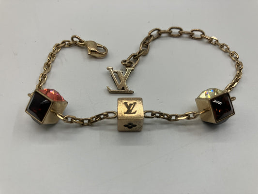 LOUIS VUITTON M65209 สร้อยข้อมือ Collier Gamble GL0152 สร้อยข้อมือ กำไลข้อมือ โซ่ 21 ซม. จัดส่งฟรี 