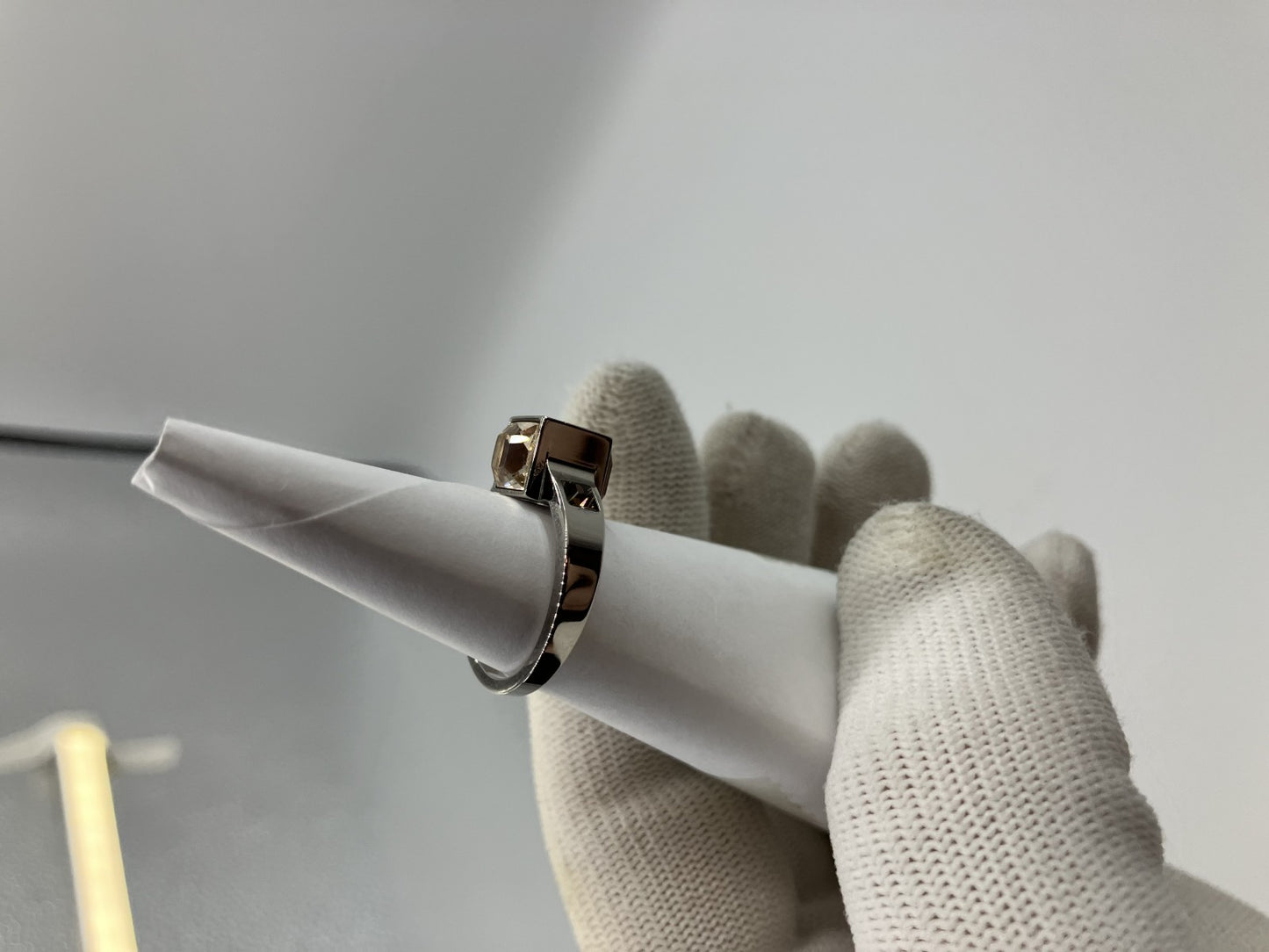 LOUIS VUITTON LV Collier Gamble Silver Ring M65229 GL0163 SizeM(US 6.5)(53)