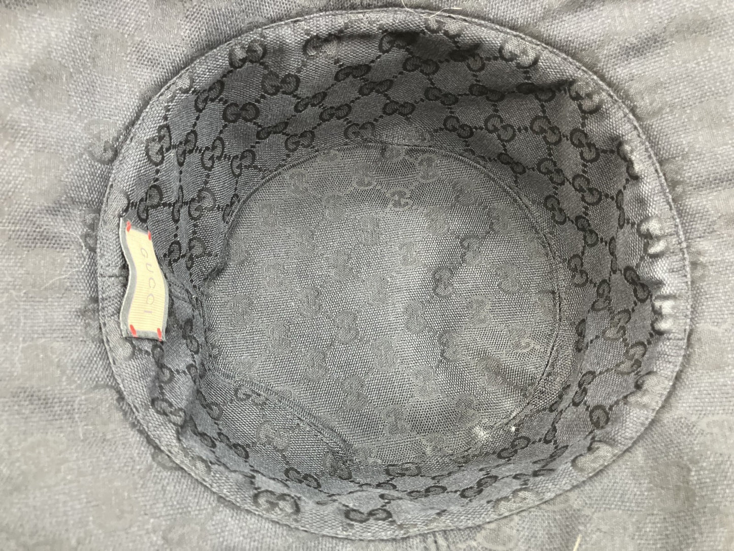 Gucci GG Canvas Hat Gray 59cm head circumference 9cm height 7cm brim