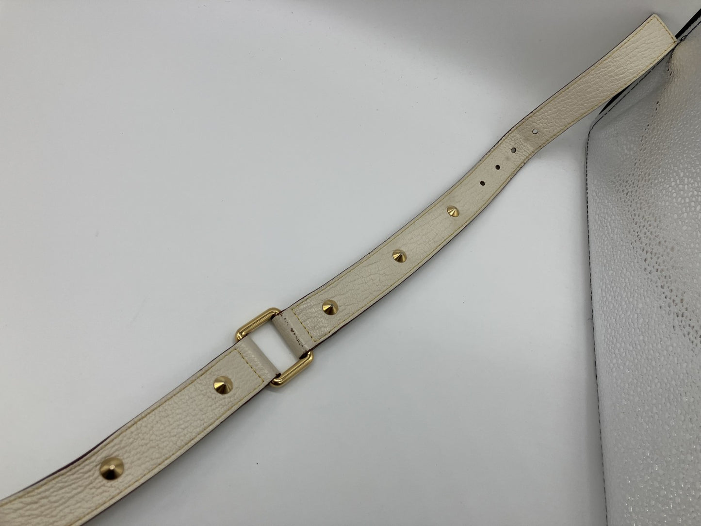 LOUIS VUITTON Louis Vuitton Santur Suhali Belt M6870U White 80/32 Total length approx. 98cm 