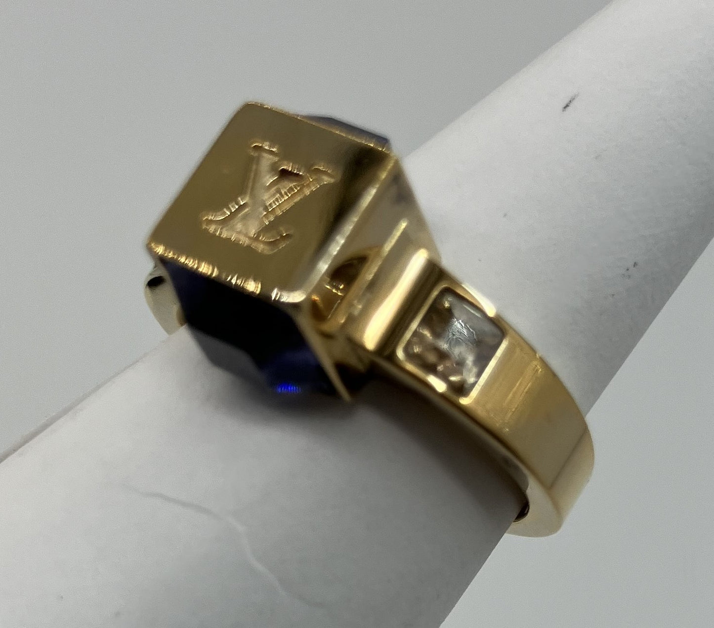 LOUIS VUITTON Cube Ring Gold Size M (JP 10)(US 5.5)(EU 50) with bag