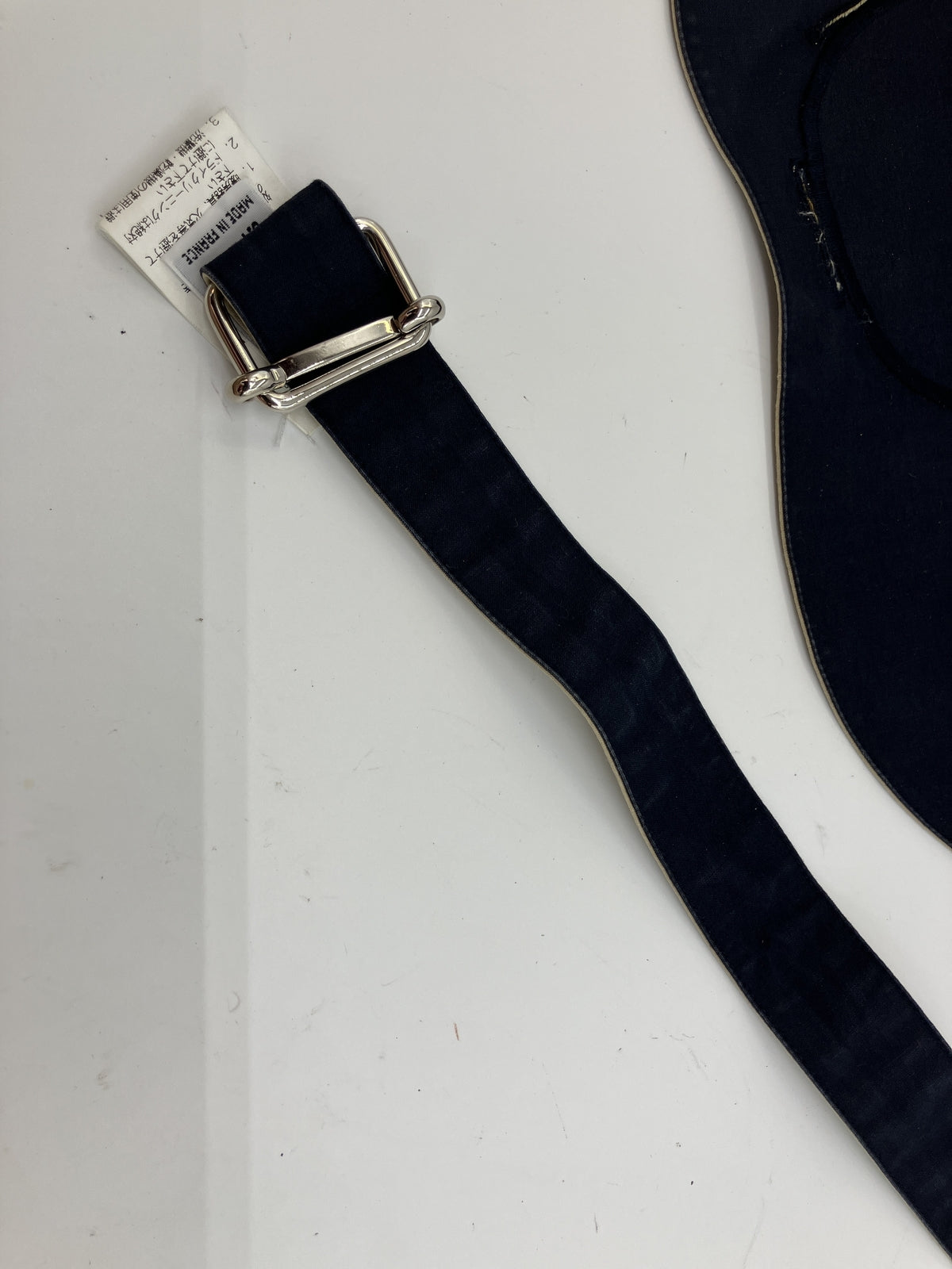 HERMES Paris Dog Coat Cape Cotton Navy Beige Buckle Strap Made in France