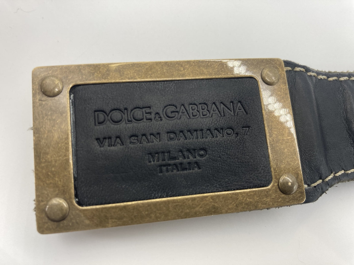 DOLCE＆GABBANA ドルチェアンドガッバーナ レザーベルト BC3091 黒 最短９９ｃｍ 送料無料