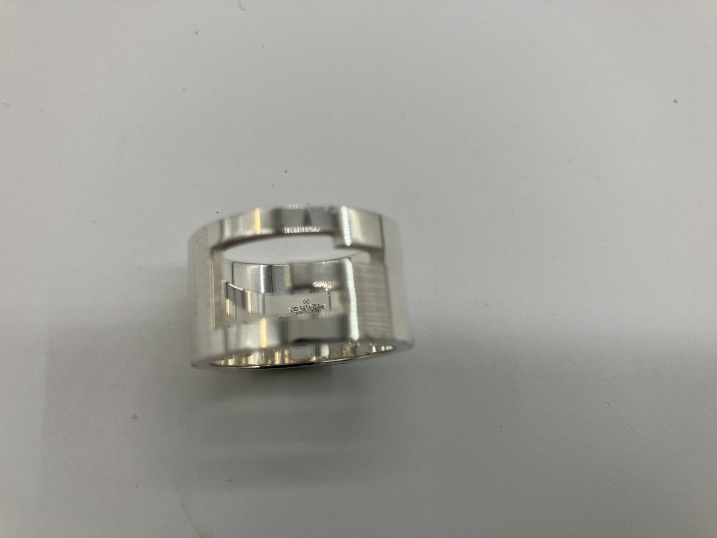 Ｇｕｃｃｉ 指輪 シルバーリング Ｇロゴ ＳＶ９２５ サイズ１５(55)(US 8) リング幅 1.15cm 送料無料