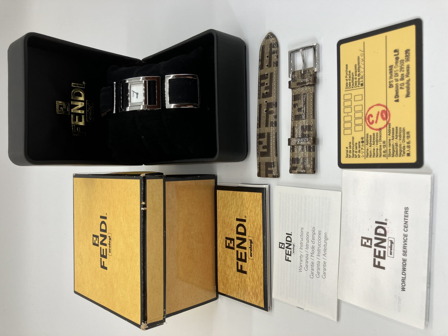 FENDI GYRO 5010L box guarantee, doubling belt, case width 26mm, wrist circumference 16cm, ladies quartz silver SS,