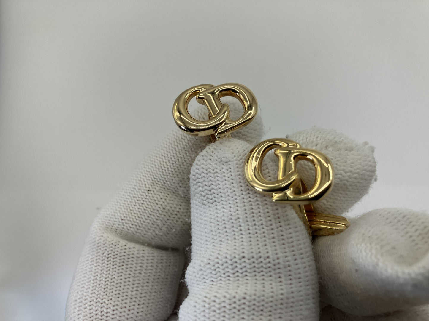 Christian Dior CD Logo Cufflinks Gold