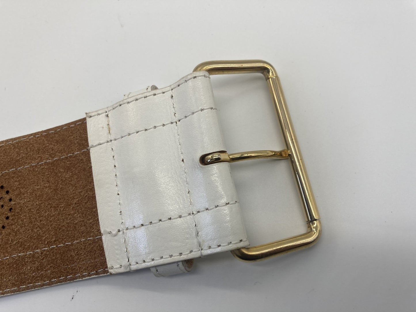 MOSCHINO White Belt 70 Width 6cm Length 83cm