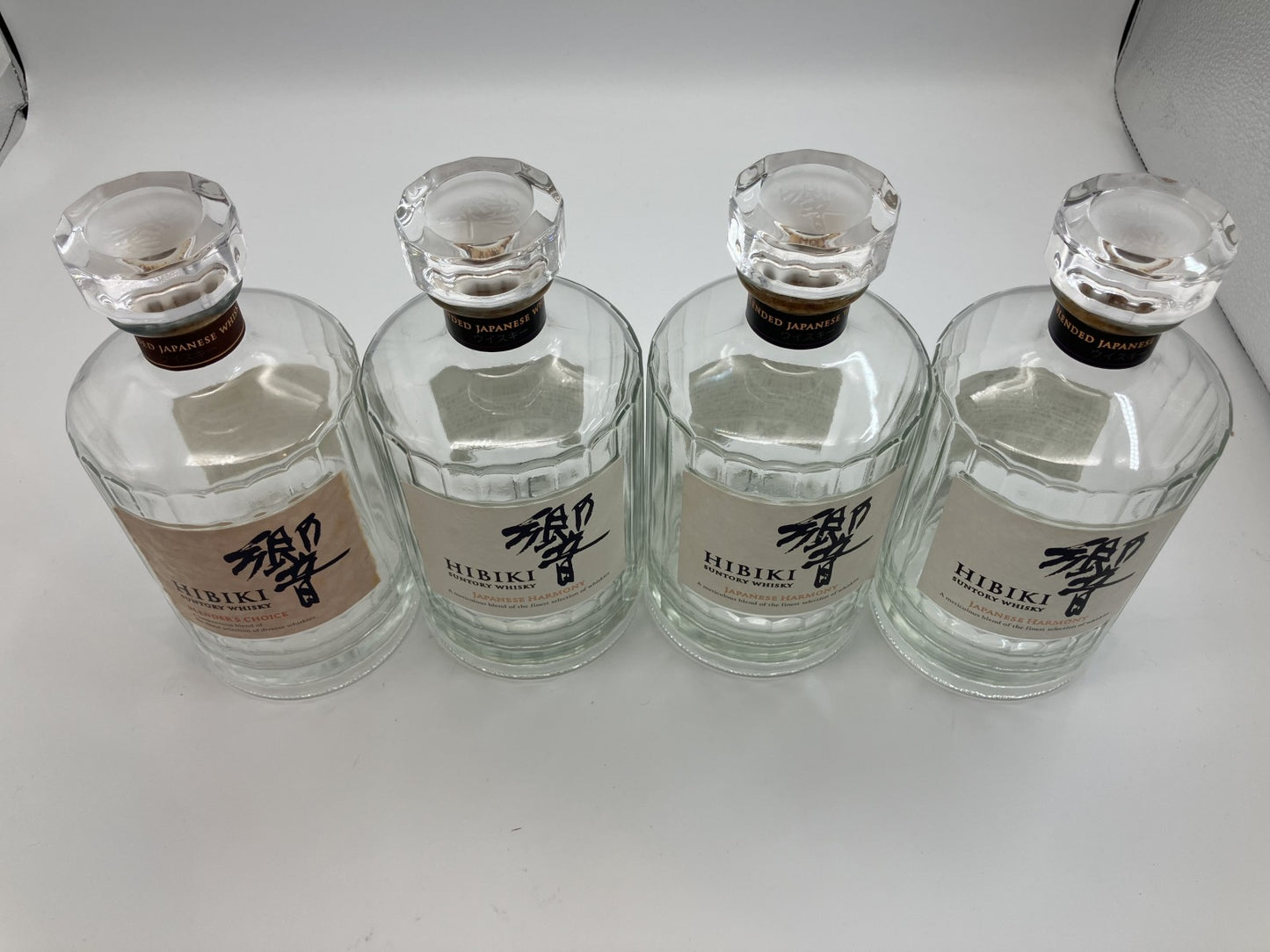 Suntory Hibiki Empty Bottle White Tag Brown Tag 4-piece Set Height 20cm