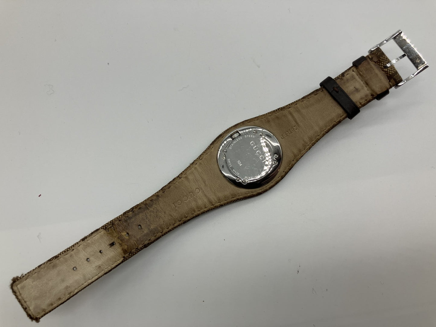Gucci GG canvas G bandeau ladies watch, silver dial, quartz, with doubles band, box, case and guarantee