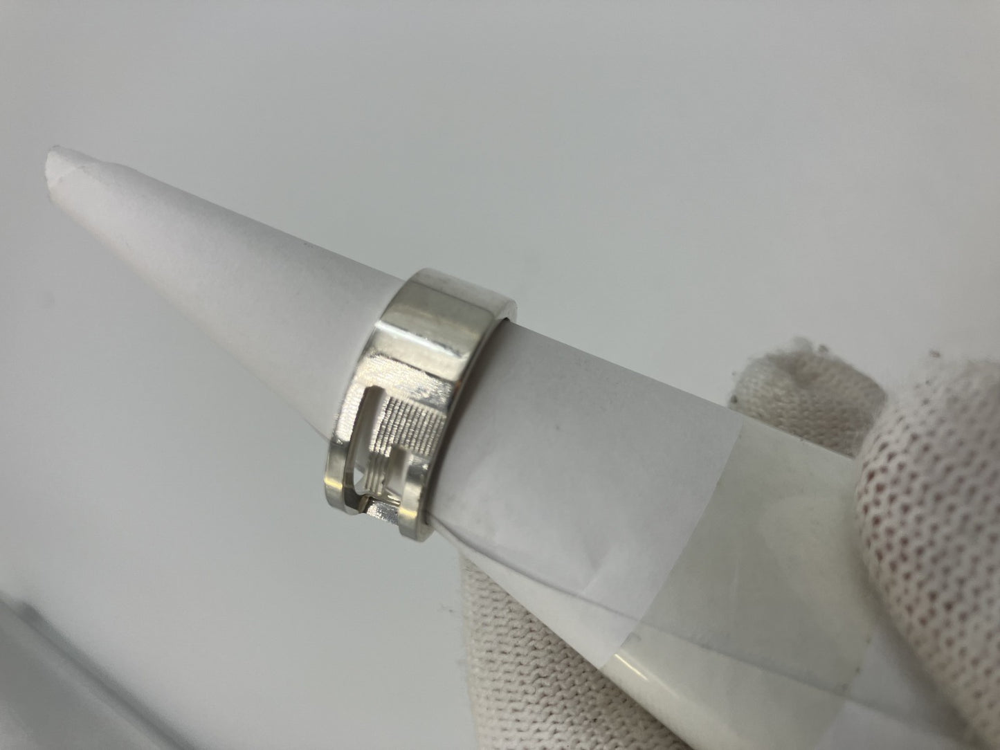 GUCCI G Ring Silver Size 17 (US 8.5) (57) Free Shipping 