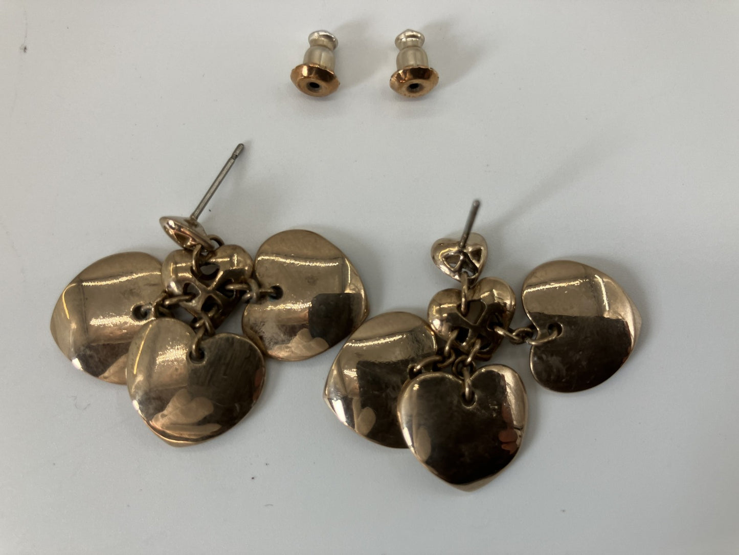 Christian Dior Heart Pierced Earrings Gold