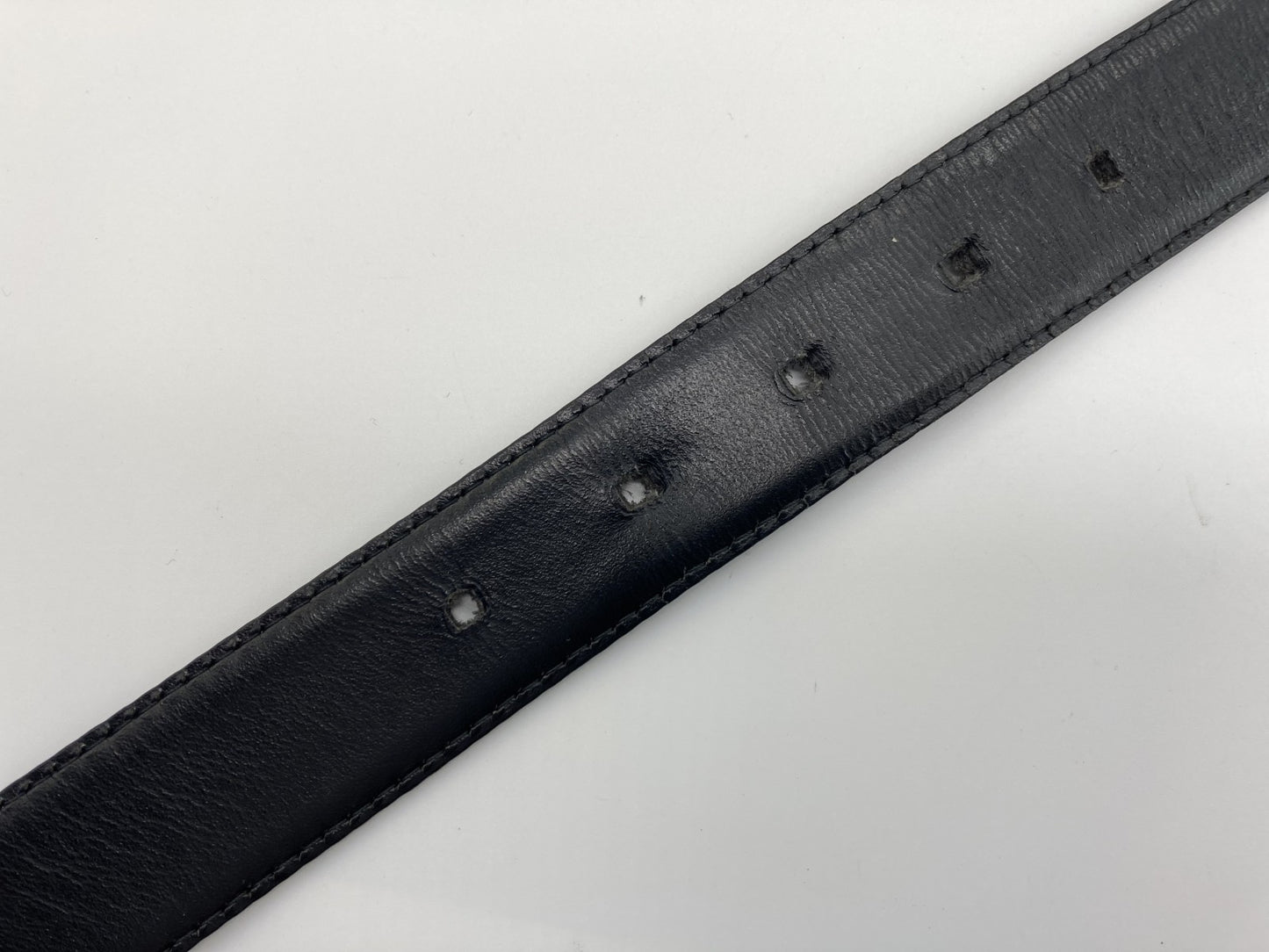 LOUIS VUITTON Louis Vuitton Black Santur Classic Belt Noir Total Length 103cm Free Shipping 