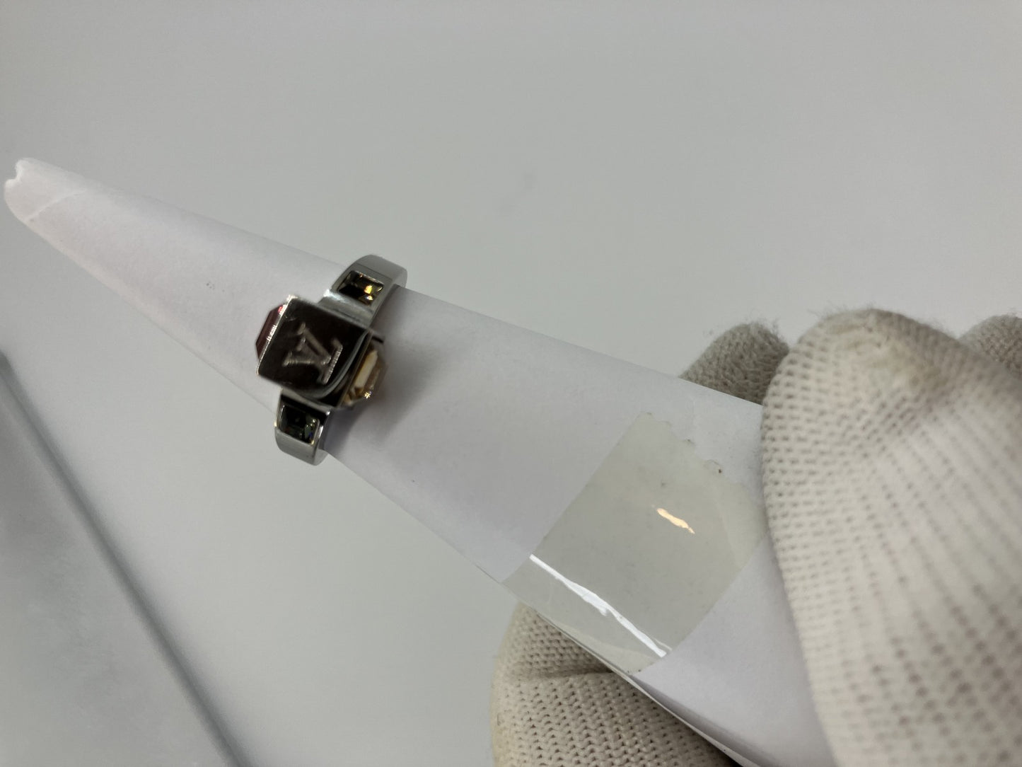LOUIS VUITTON LV Collier Gamble Silver Ring M65229 GL0163 SizeM(US 6.5)(53)