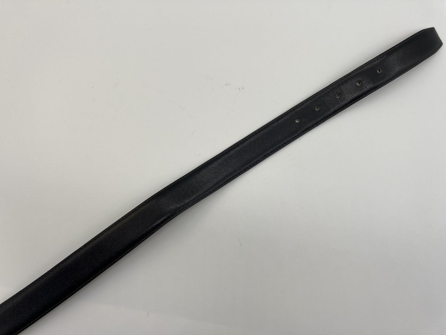 Celine black leather belt with carriage hardware, length 86cm, width 3cm