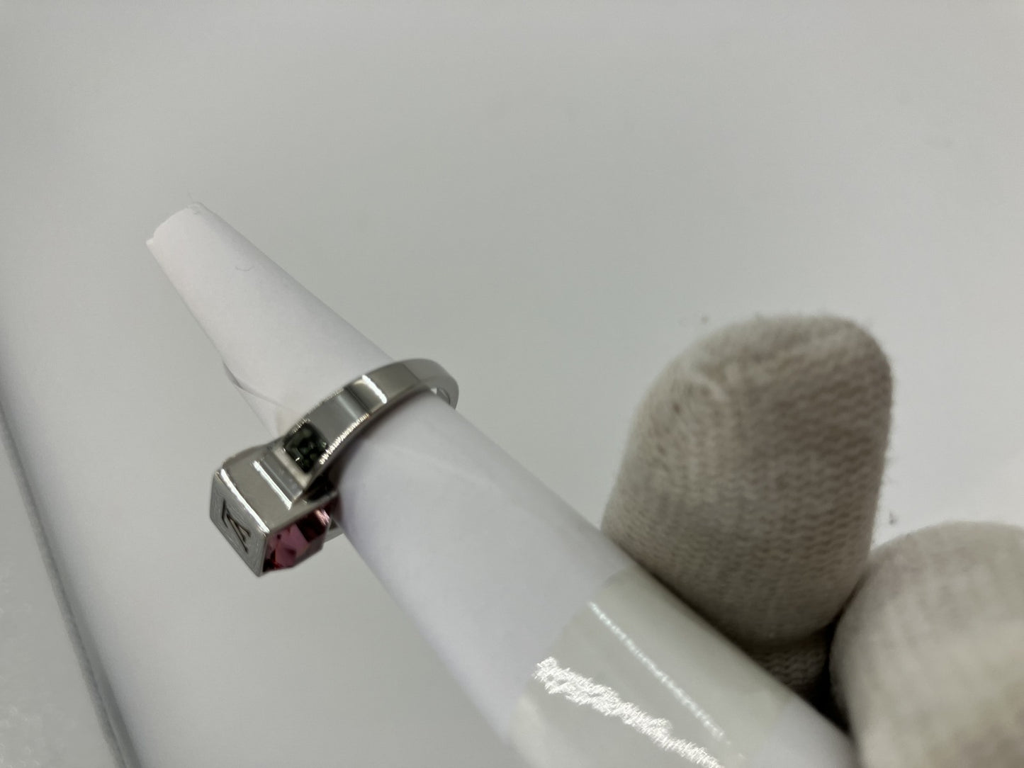 LOUIS VUITTON LV Collier Gamble Silver Ring M65229 GL0163 SizeM(US 6.5)(53)