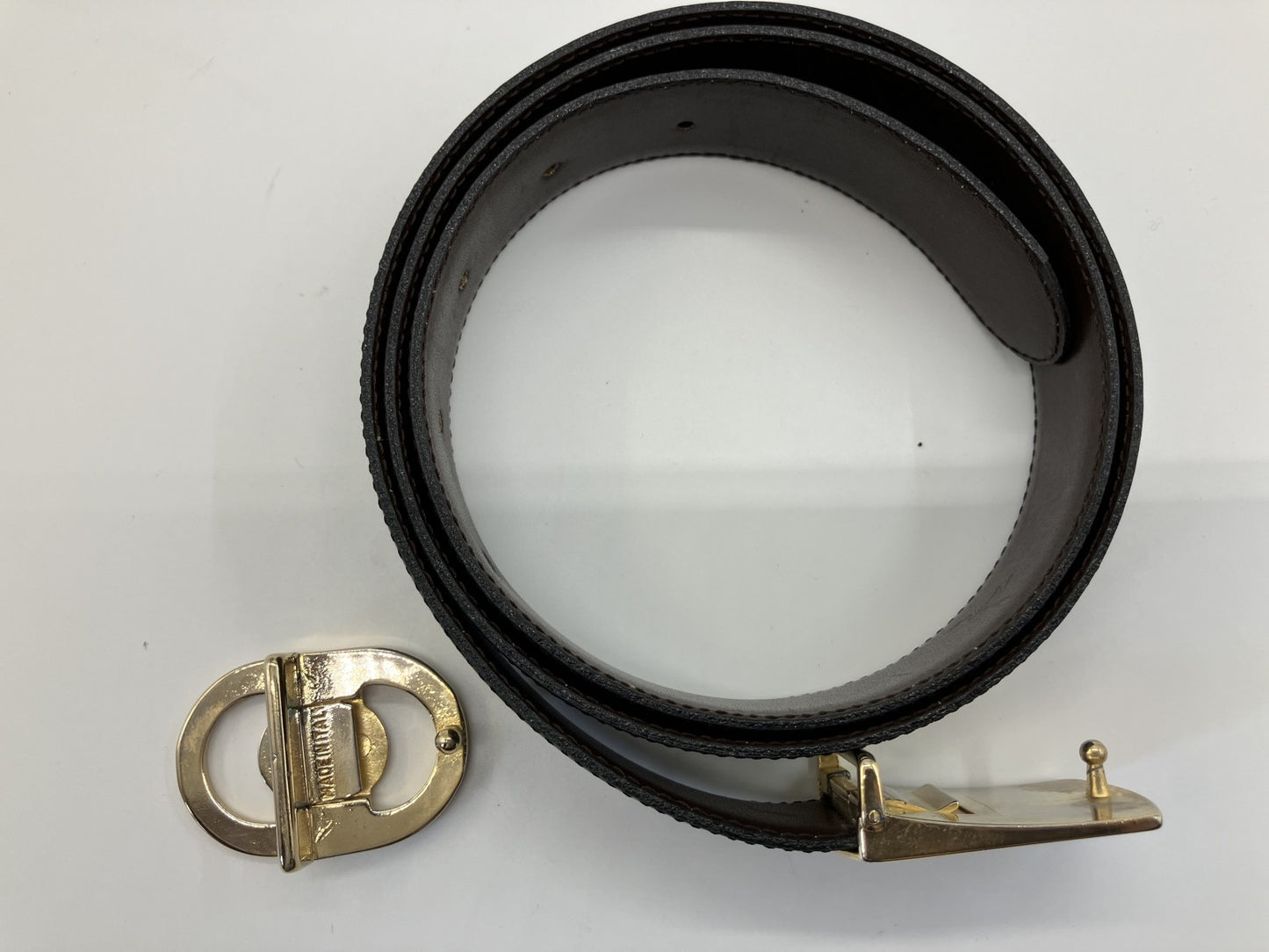 Christian Dior Belt Buckle x 2 Black & Gold Length 100cm