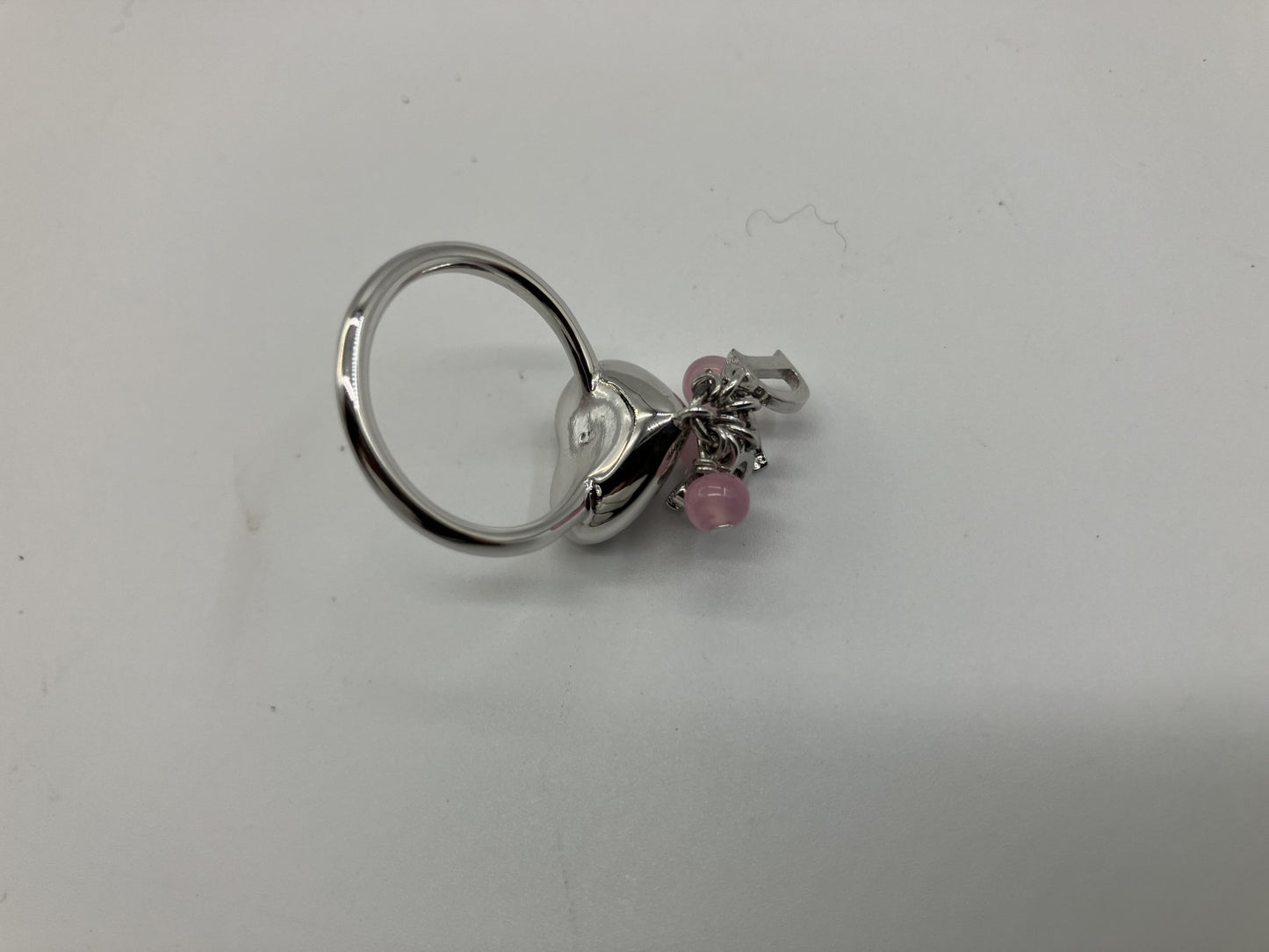 Christian Dior Ring Size 12 (52) (US 6.5) Heart Silver &amp; Pink Box and Bag Included Free Shipping 