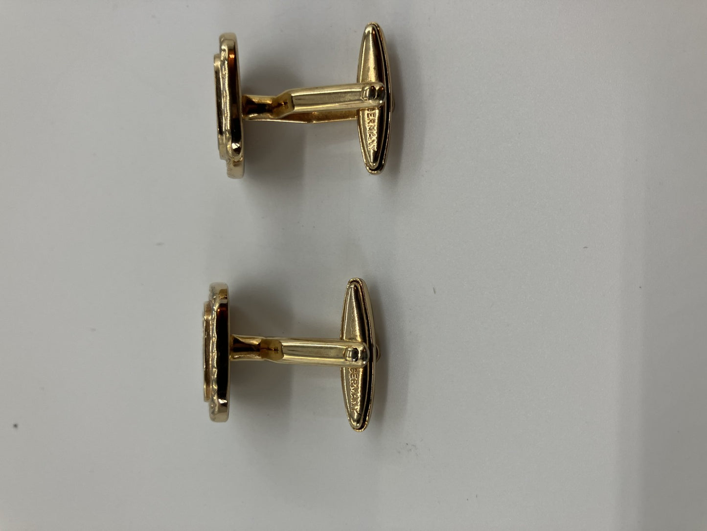 Christian Dior Cufflinks Gold &amp; White with Case Free Shipping 