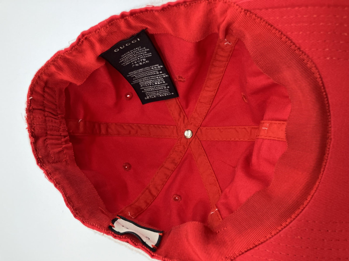 Gucci Nylon Cap Wool Red ไซส์ (L) 59cm (23.23 inch) ส่งฟรี 