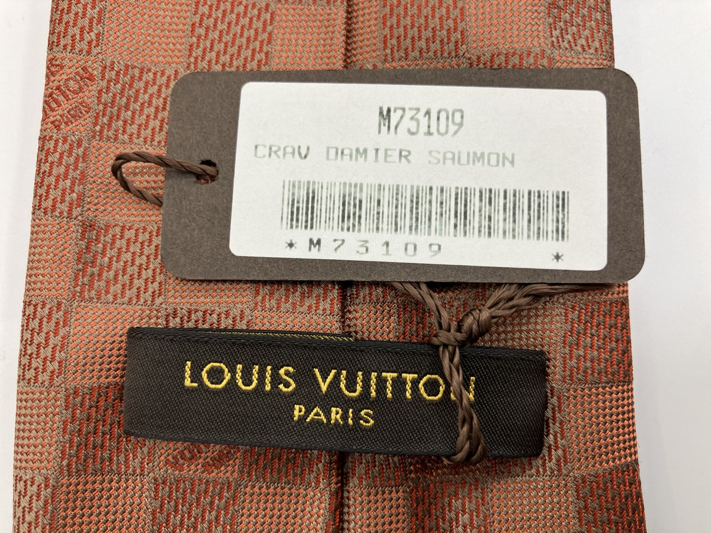 LOUIS VUITTON Damier tie, width 9cm, brown, with box,