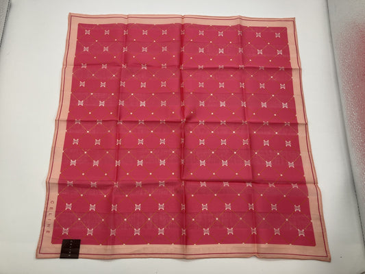 Celine Macadam Scarf, Unused, 50 x 50 cm (19.69 x 19.69 inch), Pink, Free Shipping 