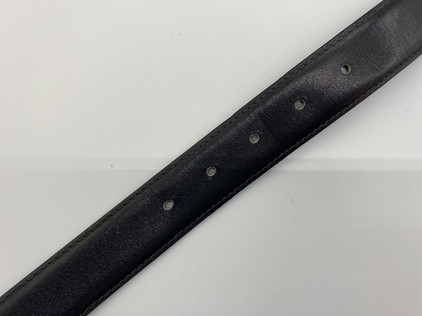 Celine black leather belt with carriage hardware, length 86cm, width 3cm