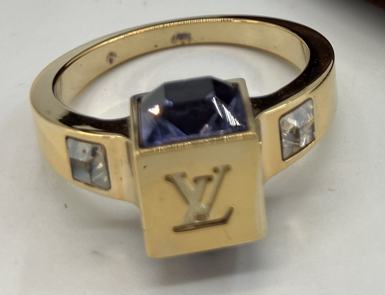 LOUIS VUITTON Cube Ring Gold Size M (JP 10)(US 5.5)(EU 50) with bag