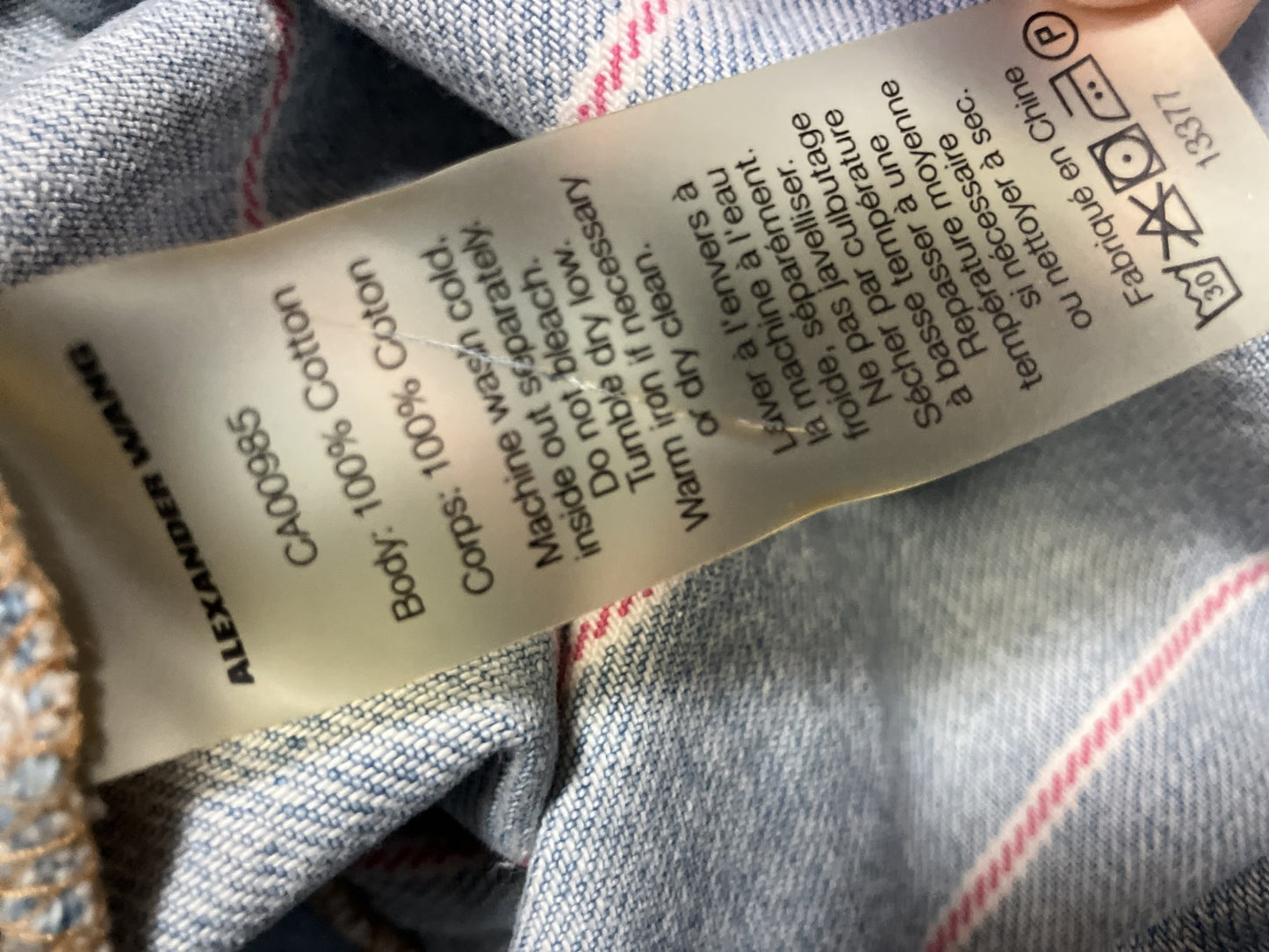 T Alexander Wang Striped Denim Mini Skirt Blue Size 0 Zip Back