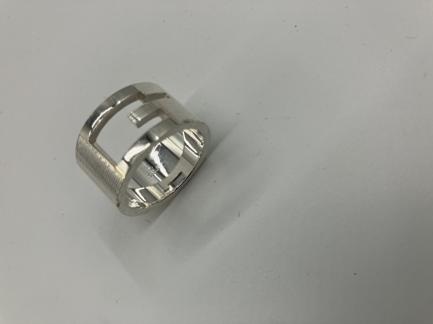 Gucci ring, silver, G logo, SV925, size 15 (55) (US 8), ring width 1.15cm, free shipping 