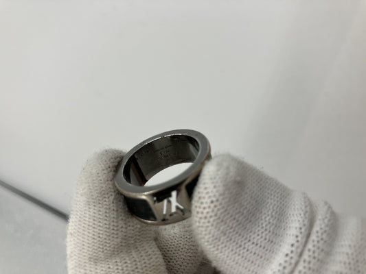 LOUIS VUITTON Burg Monogram 19 (US 9.5)(59) Ring Silver and Black