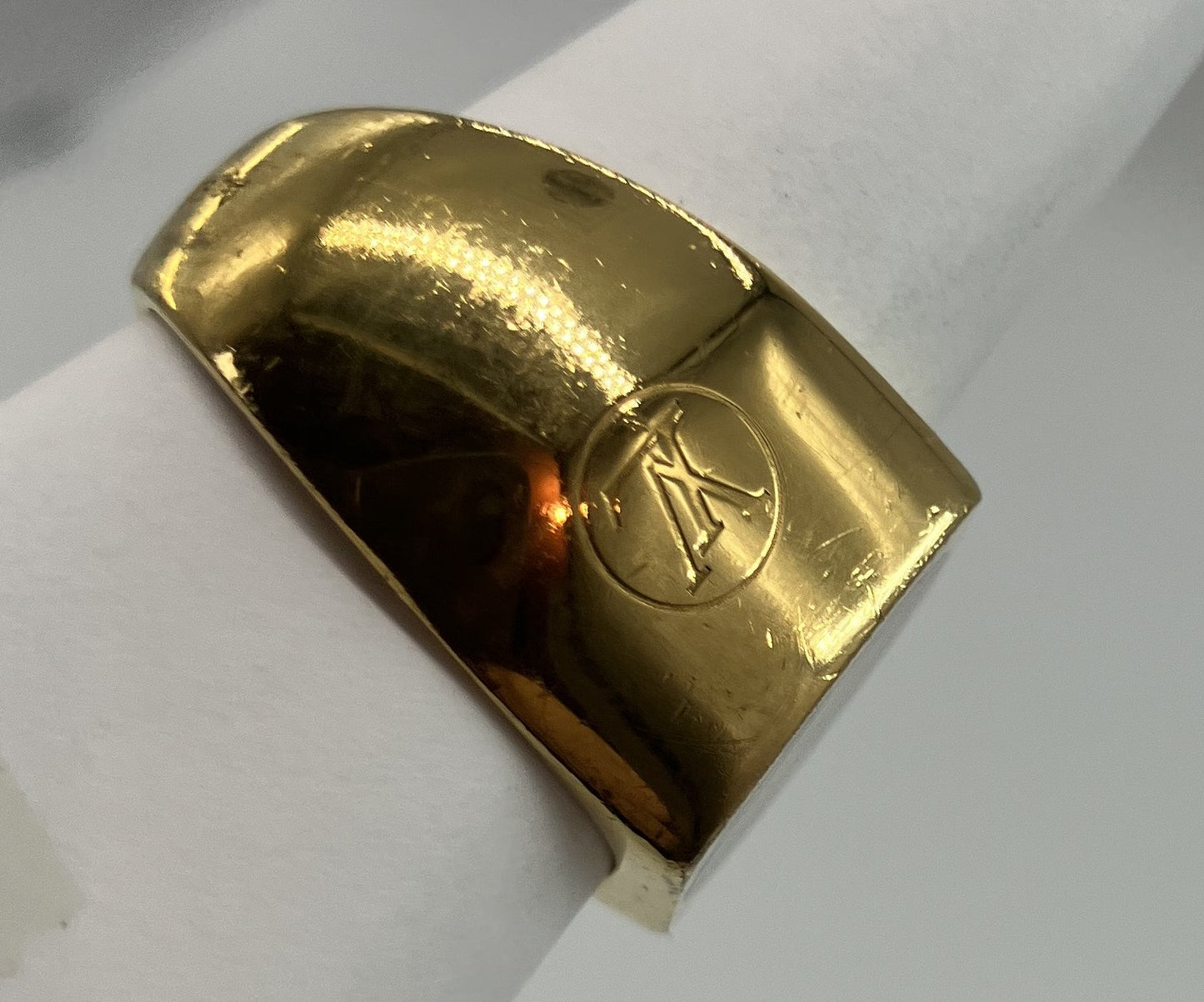 LOUIS VUITTON M65496 Monogram Bergfleur Signet Ring SV925 15.9g L size (JP21) (US10) (EU61) Free shipping 