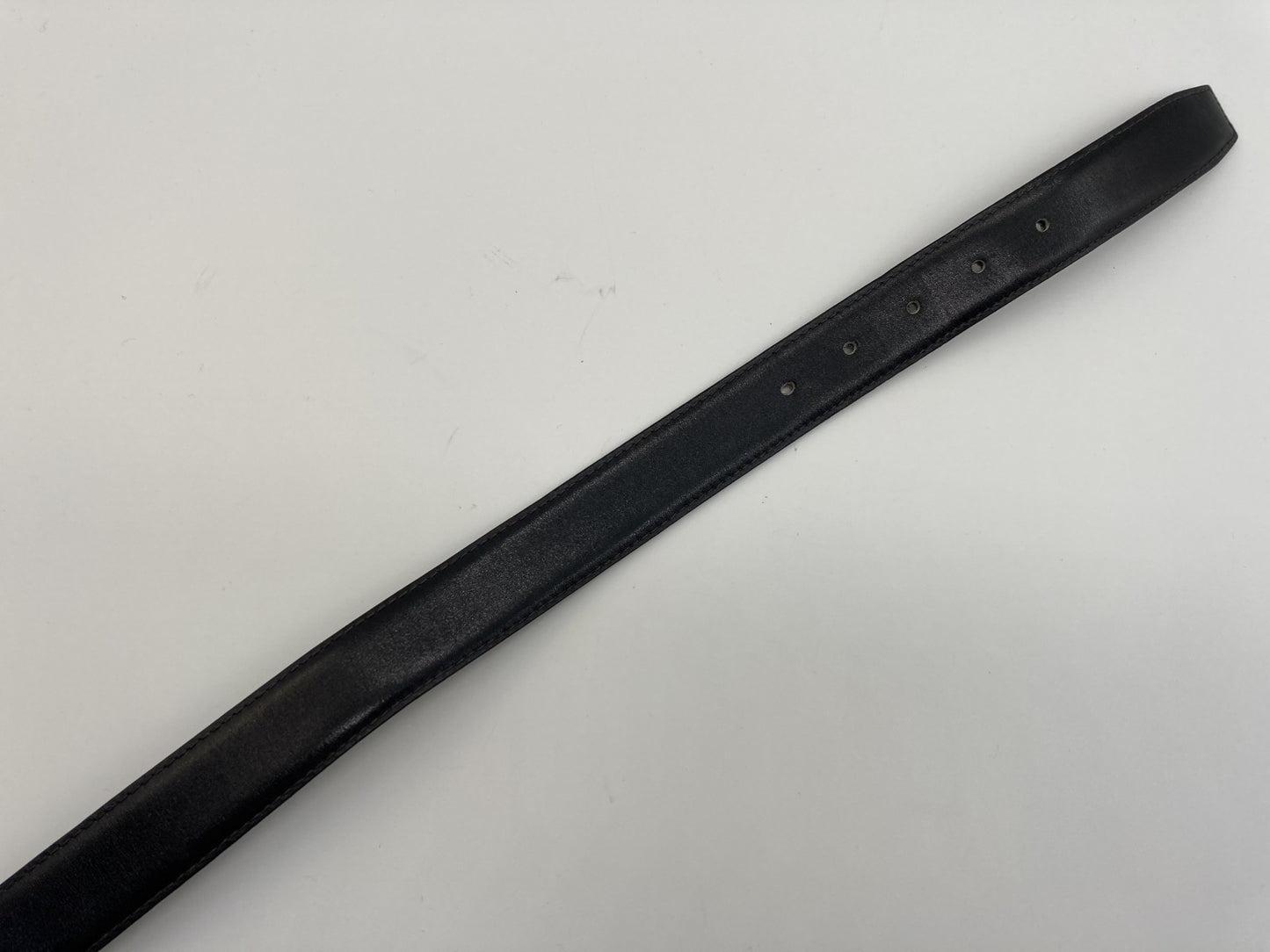 Celine black leather belt with carriage hardware, length 86cm, width 3cm