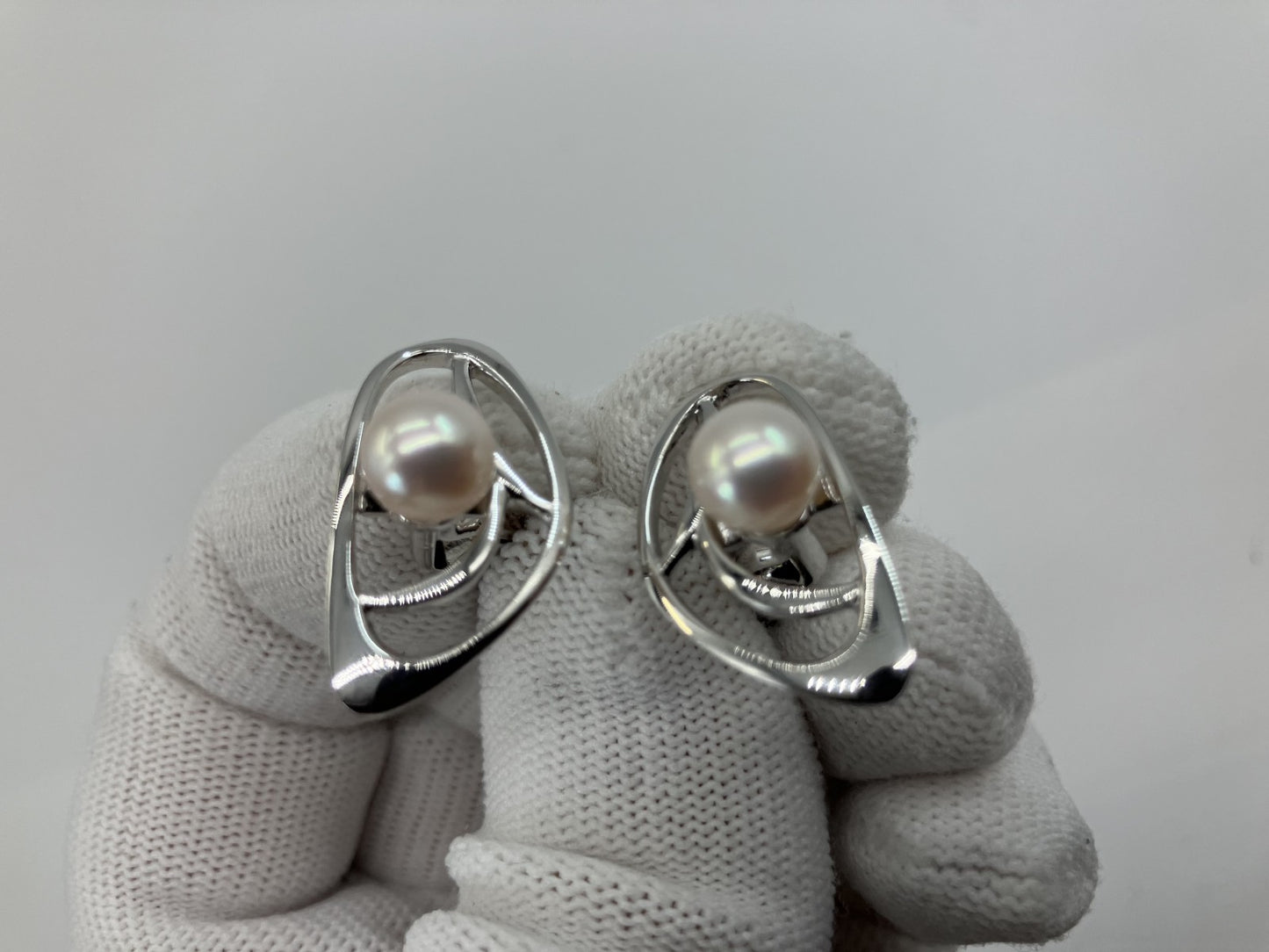 MIKIMOTO Cufflinks Pearl Pearl diameter approx. 7.4mm Silver Free shipping 