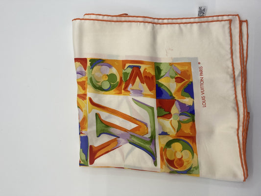 ルイヴィトン シルクスカーフ カレ カレ AU フィル デュ テンプス 88×88ｃｍ 送料無料