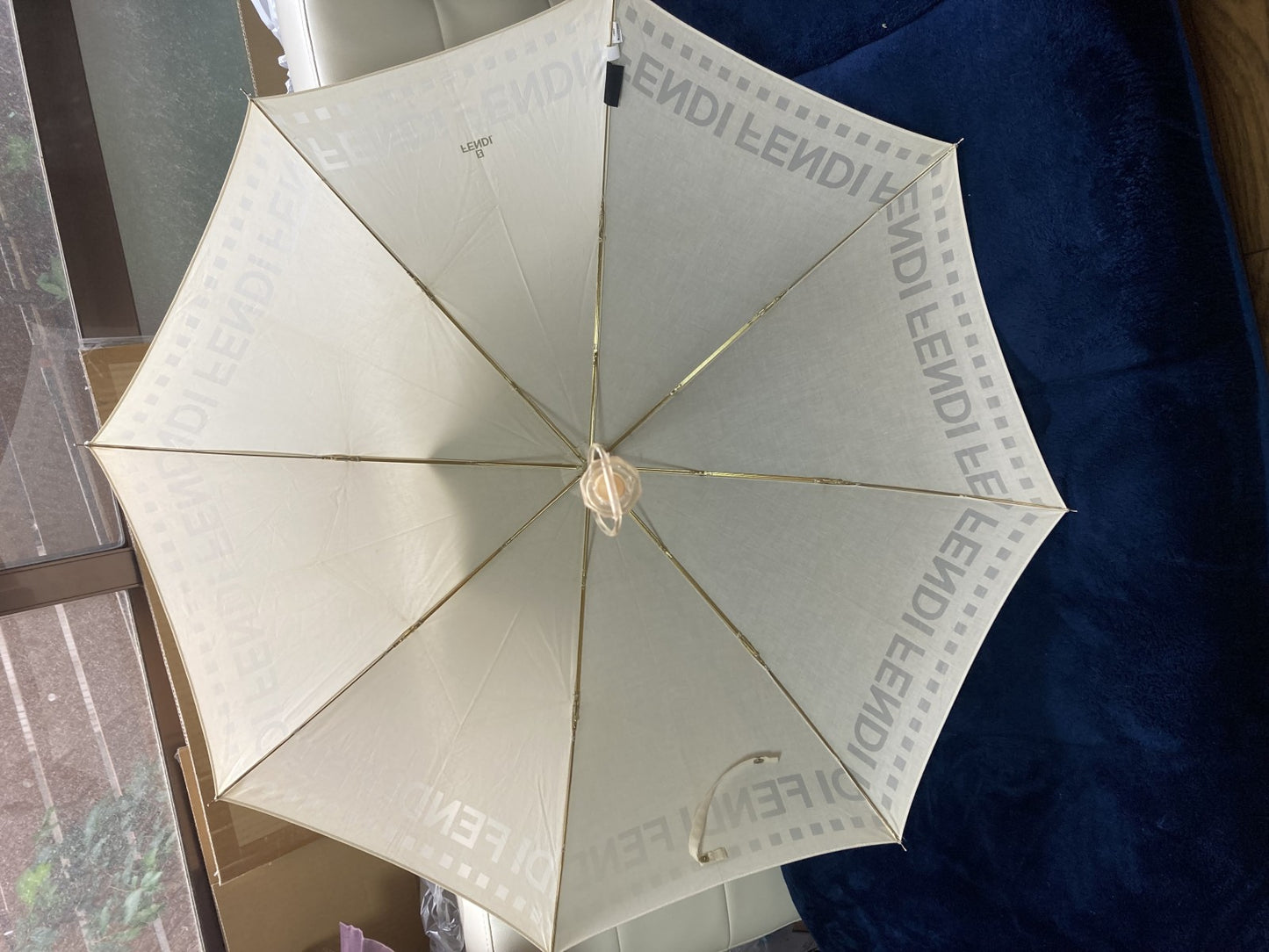FENDI Zucca Folding Umbrella White
