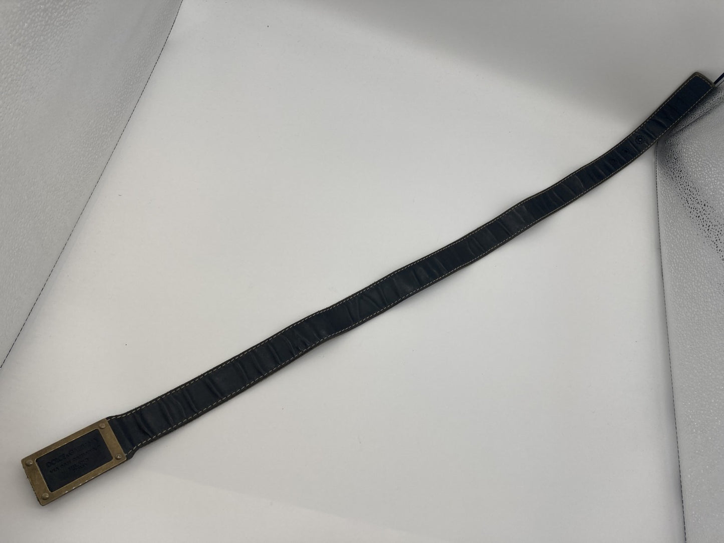 DOLCE＆GABBANA ドルチェアンドガッバーナ レザーベルト BC3091 黒 最短９９ｃｍ 送料無料