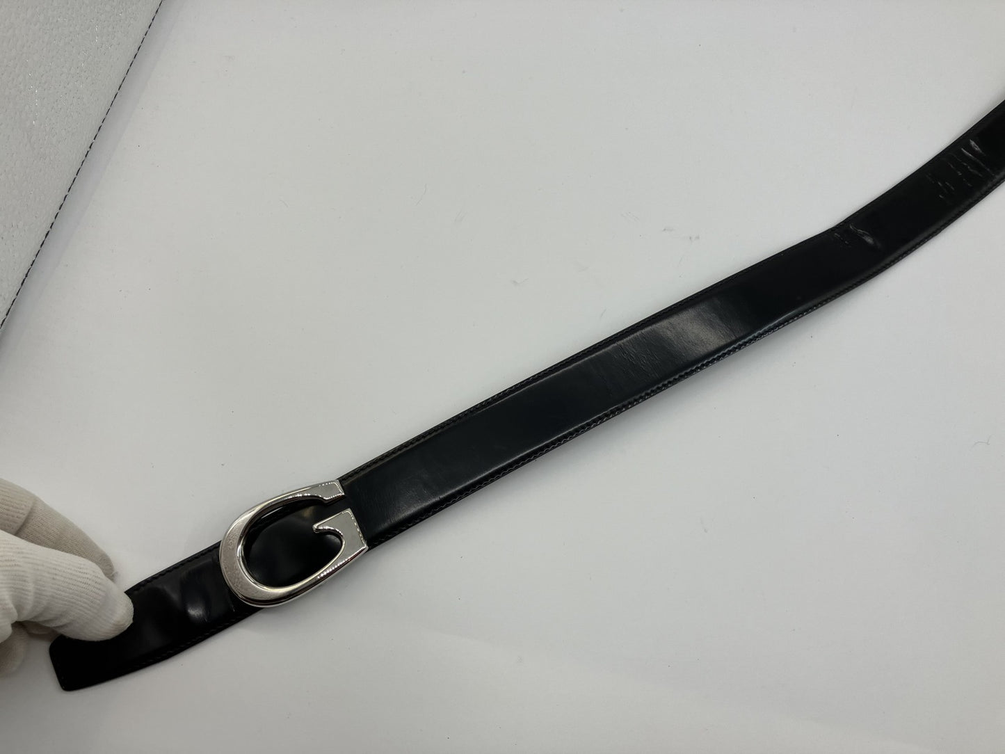 Ｇｕｃｃｉ グッチ ＧＧレザーベルト（Ｇバックル）全長９３ｃｍ 幅３．５ｃｍ 送料無料