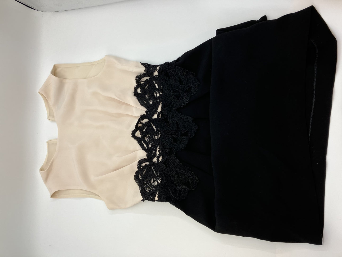 Max Mara Triacetate Women's Dress J36 Black ﾃ・Beige | Length 97cm (38.2in), Shoulder 32.5cm (12.8in), Bust 38cm (15.0in) |