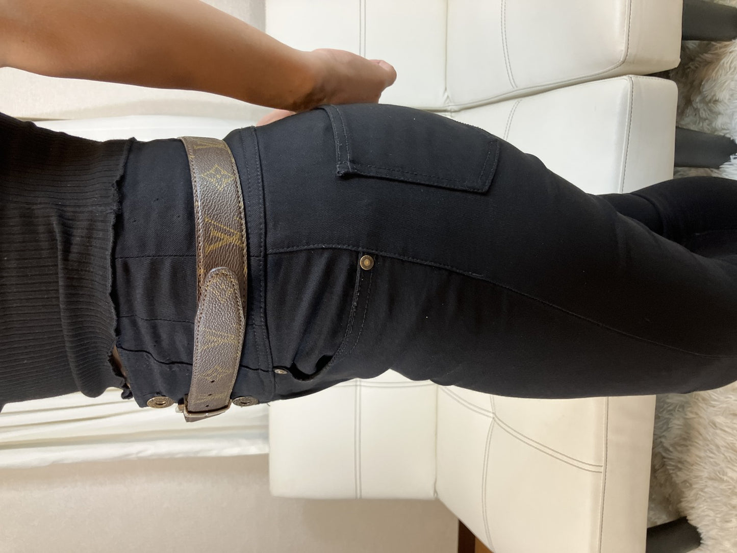 Louis Vuitton Monogram Canvas Belt Brown Silver Buckle Size 100/40 Made France