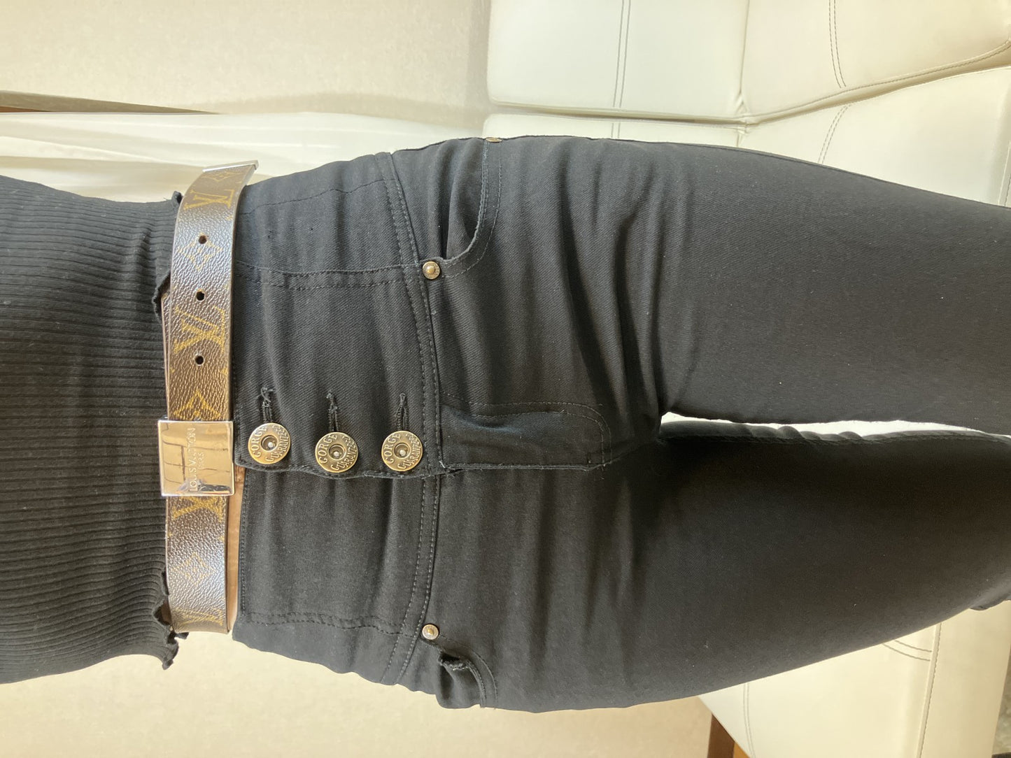 Louis Vuitton Monogram Carre Belt Brown Canvas Silver Buckle Size 75/30 Spain