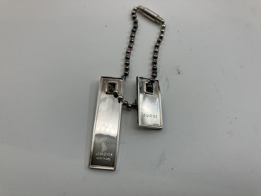 GUCCI Double Plate Necklace (4.5 x 1.3cm) (2.7 x 1.3cm) Chain 17.5cm Silver 925 Double Free Shipping 