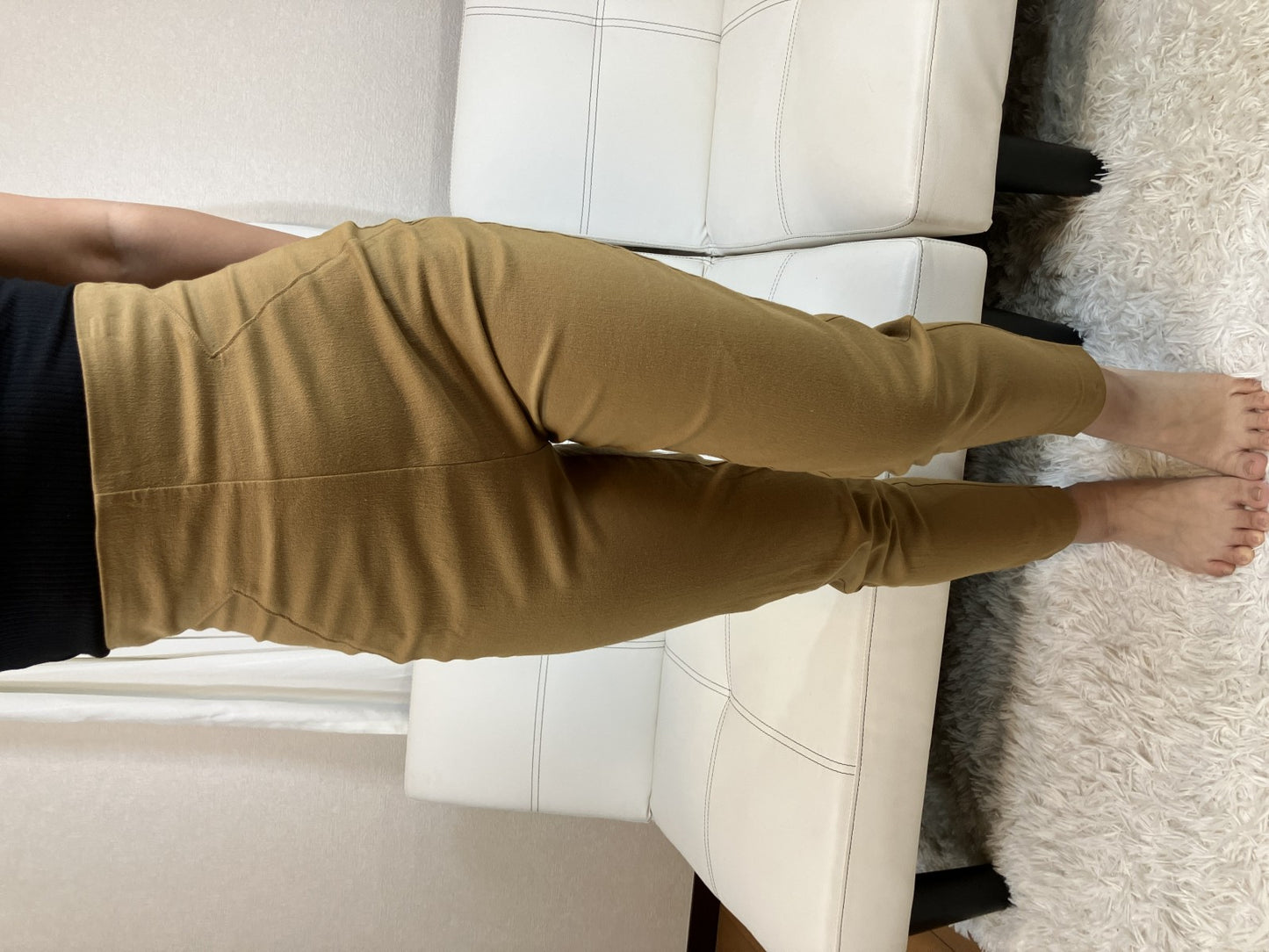 ROMEO GIGLI Italy High Waist Tapered Pants Camel Stretch Designer Women's