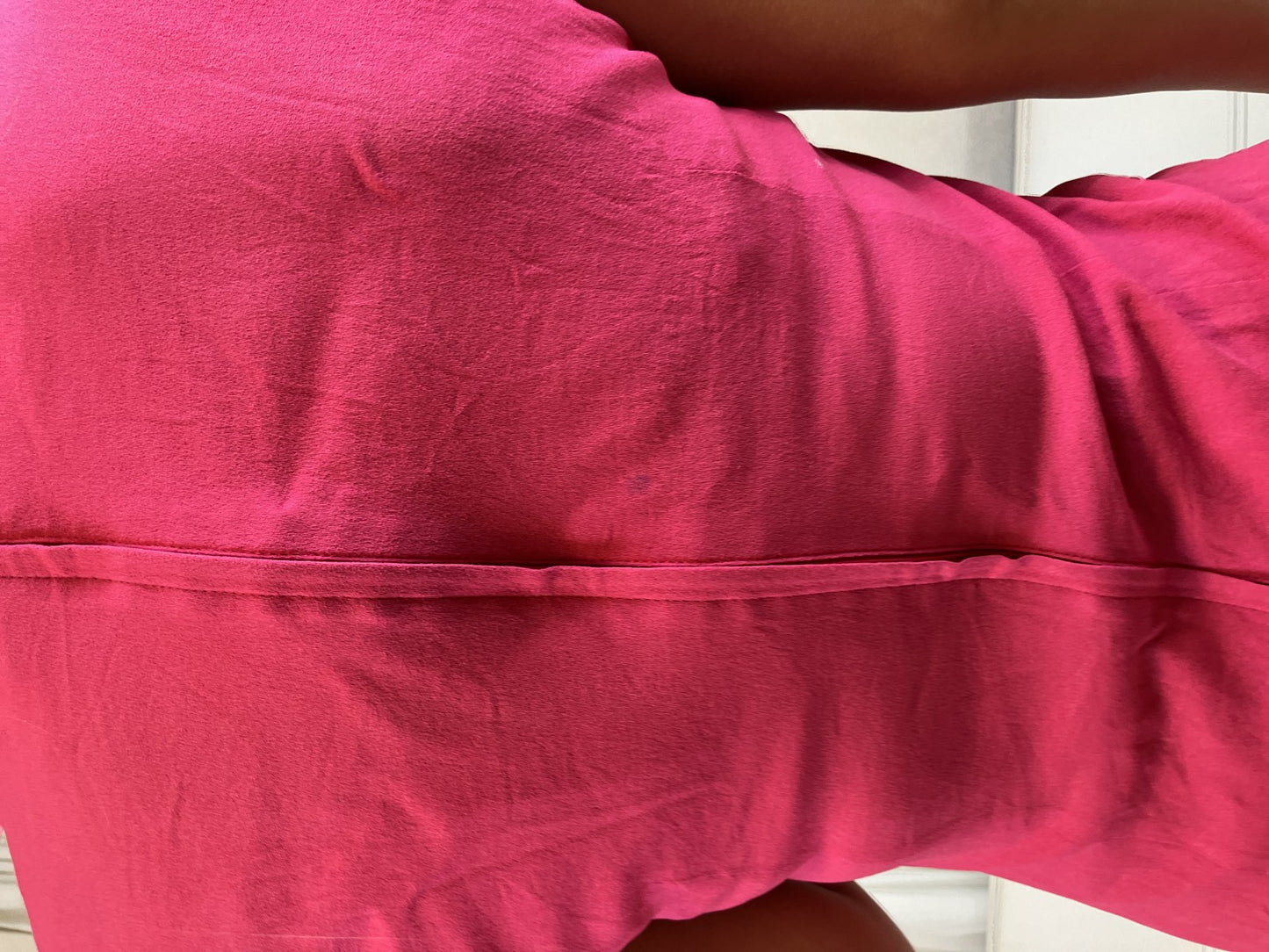 Christian Dior Vintage Pink Silk Blend Dress Women's Size 6 Heart Neck Midi