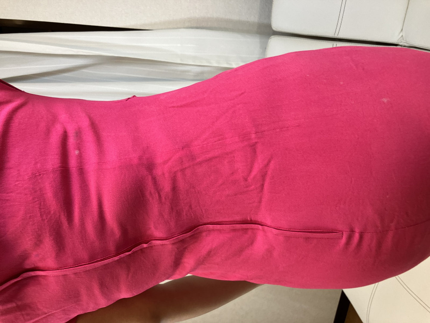 Christian Dior Vintage Pink Silk Blend Dress Women's Size 6 Heart Neck Midi