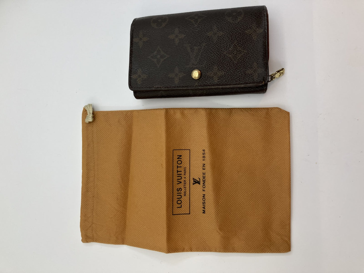 Louis Vuitton Monogram Compact Bi-fold Wallet M61735 14x3.5" with pouch