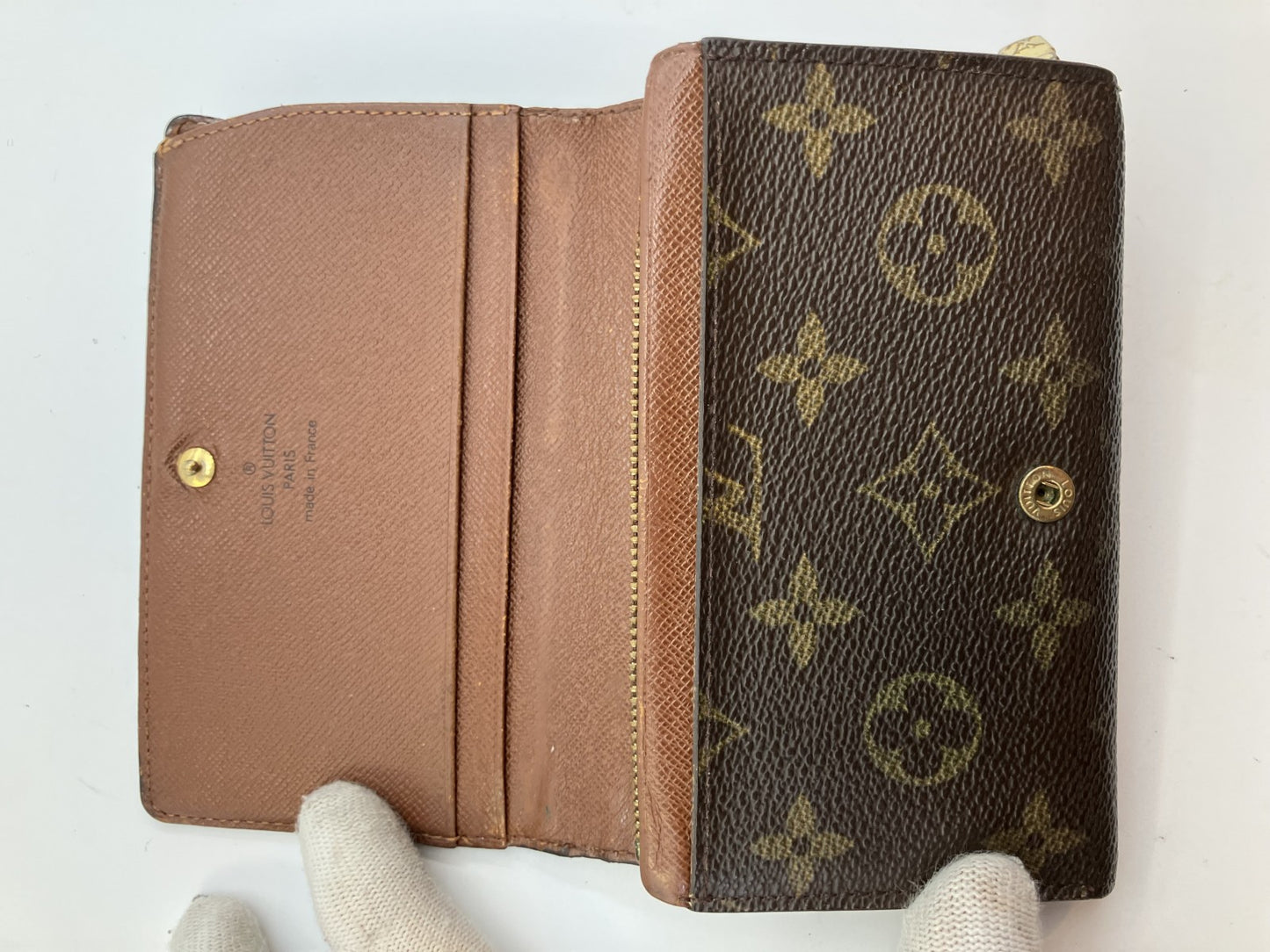 Louis Vuitton Monogram Compact Bi-fold Wallet M61735 14x3.5" with pouch