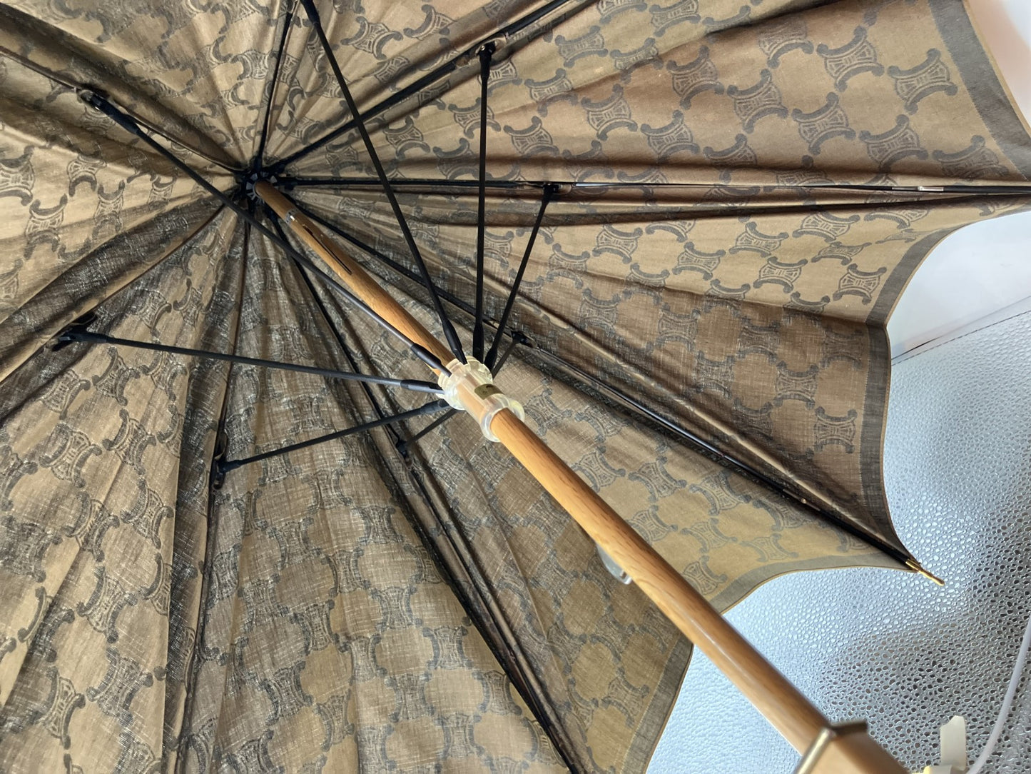 CELINE Macadam Parasol, Length 68cm, Width 86cm, Brown 