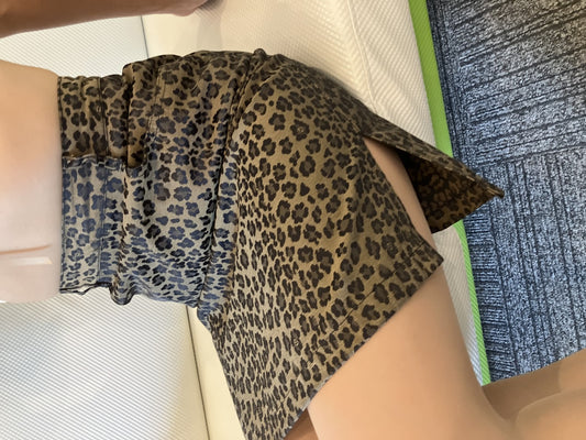 FENDI Jeans Leopard Print Skirt Brown Size IT42 / W28 Made in Italy 窶・Women窶冱