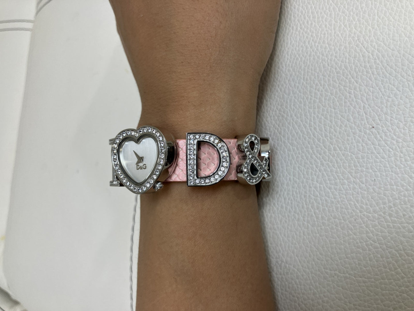 Dolce & Gabbana I Love D&G Heart Quartz Women's Watch Pink Leather Working